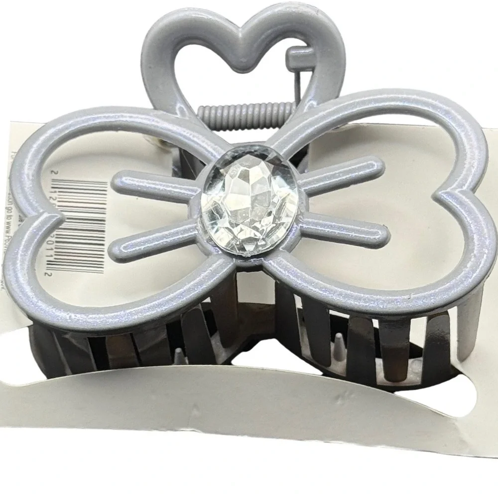 Silver Butterfly‎ Claw Clip Rhinestone Hair Accessory Women Fashion